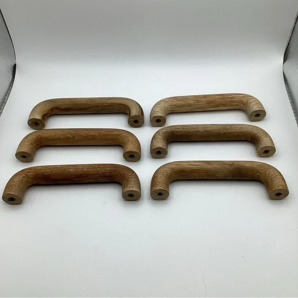 6 X vintage 4" CC oak reclaimed drawer desk pulls - Picture 4 of 6
